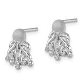 Sterling Silver Rhodium-plated Polished Octopus Post Earrings